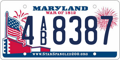 MD license plate 4AB8387