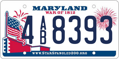 MD license plate 4AB8393