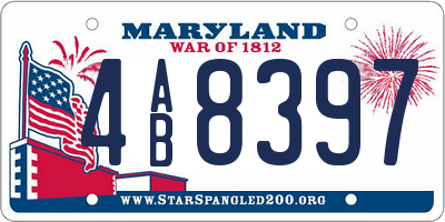 MD license plate 4AB8397
