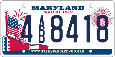 MD license plate 4AB8418