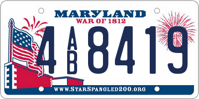 MD license plate 4AB8419
