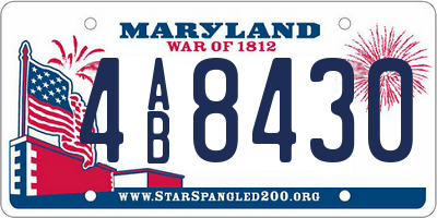 MD license plate 4AB8430