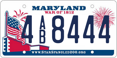 MD license plate 4AB8444
