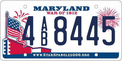 MD license plate 4AB8445