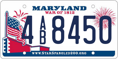 MD license plate 4AB8450