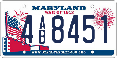 MD license plate 4AB8451