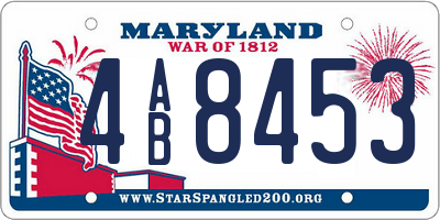 MD license plate 4AB8453