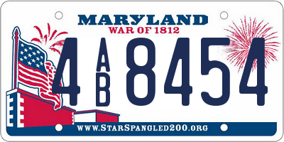 MD license plate 4AB8454