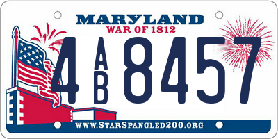 MD license plate 4AB8457