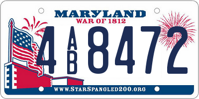 MD license plate 4AB8472