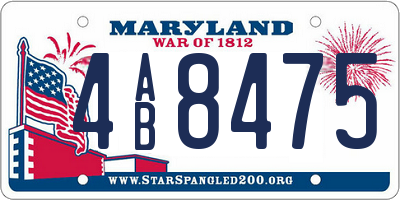 MD license plate 4AB8475