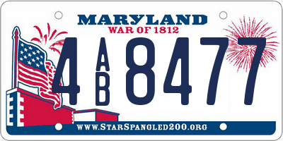 MD license plate 4AB8477