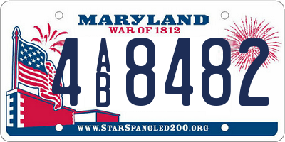 MD license plate 4AB8482
