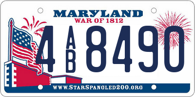 MD license plate 4AB8490