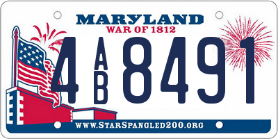 MD license plate 4AB8491