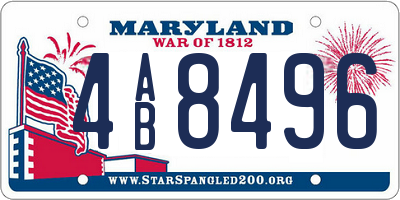 MD license plate 4AB8496