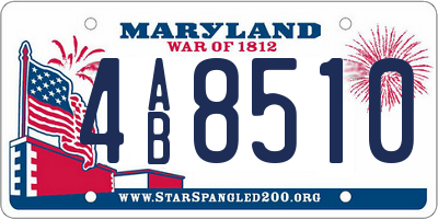 MD license plate 4AB8510
