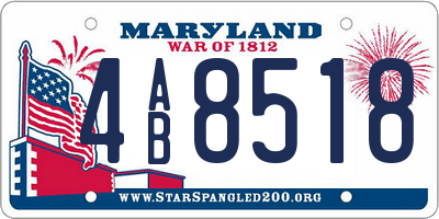 MD license plate 4AB8518