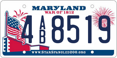 MD license plate 4AB8519