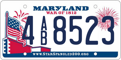 MD license plate 4AB8523
