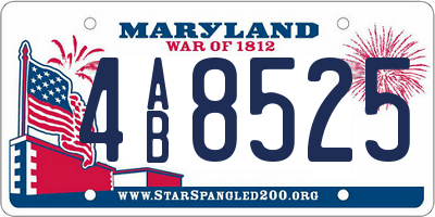 MD license plate 4AB8525