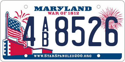 MD license plate 4AB8526