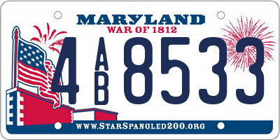 MD license plate 4AB8533