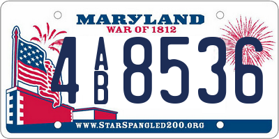 MD license plate 4AB8536