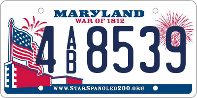 MD license plate 4AB8539