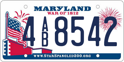 MD license plate 4AB8542