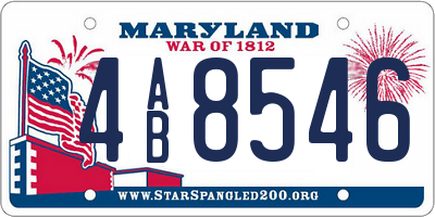 MD license plate 4AB8546
