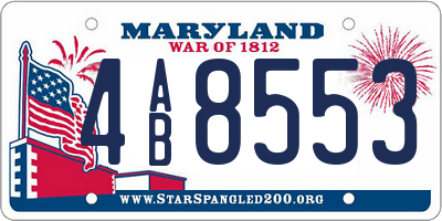 MD license plate 4AB8553