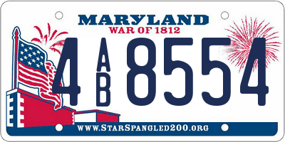 MD license plate 4AB8554
