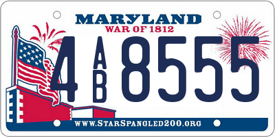 MD license plate 4AB8555