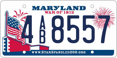 MD license plate 4AB8557