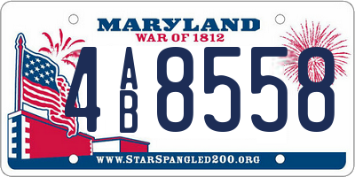 MD license plate 4AB8558