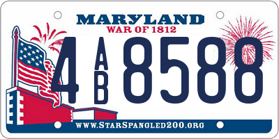 MD license plate 4AB8588