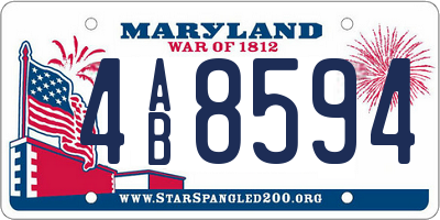 MD license plate 4AB8594