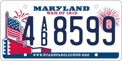 MD license plate 4AB8599