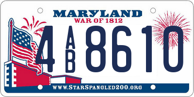 MD license plate 4AB8610