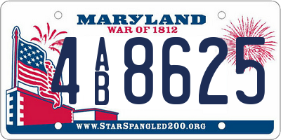 MD license plate 4AB8625