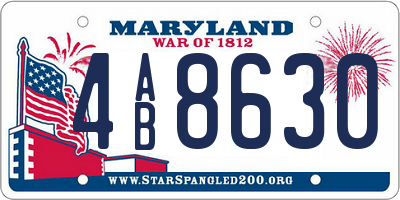 MD license plate 4AB8630