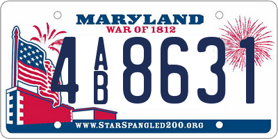 MD license plate 4AB8631