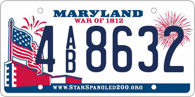MD license plate 4AB8632
