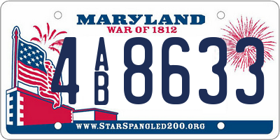 MD license plate 4AB8633