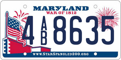 MD license plate 4AB8635
