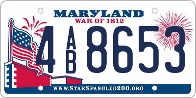 MD license plate 4AB8653