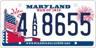 MD license plate 4AB8655