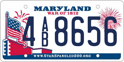 MD license plate 4AB8656