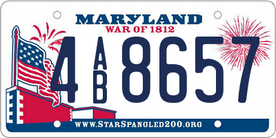 MD license plate 4AB8657